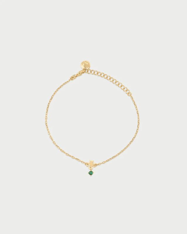 Bracciale mini quadrifoglio e punto luce - brz-024 quad au